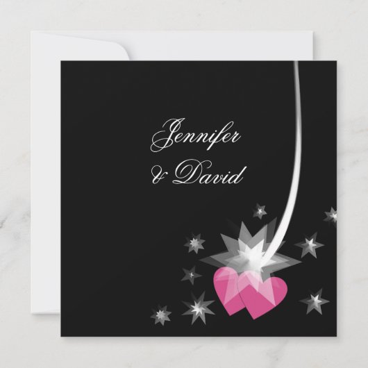 射撃、 発砲スター婚約の発表 招待状 (裏面)