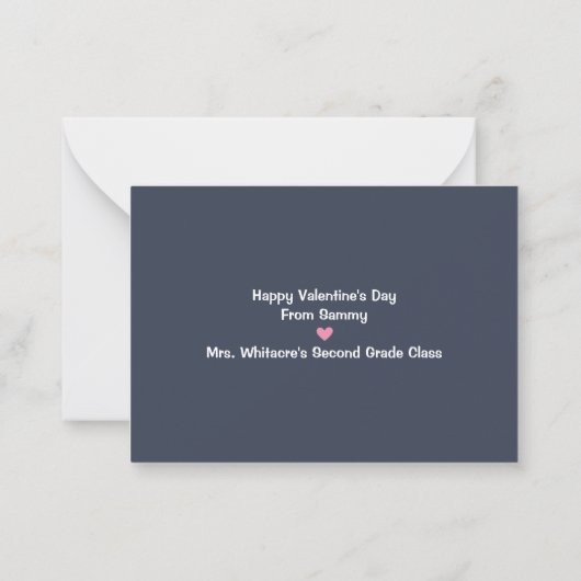 射撃、 発砲スター教室バレンタインデー ノートカード (裏面)