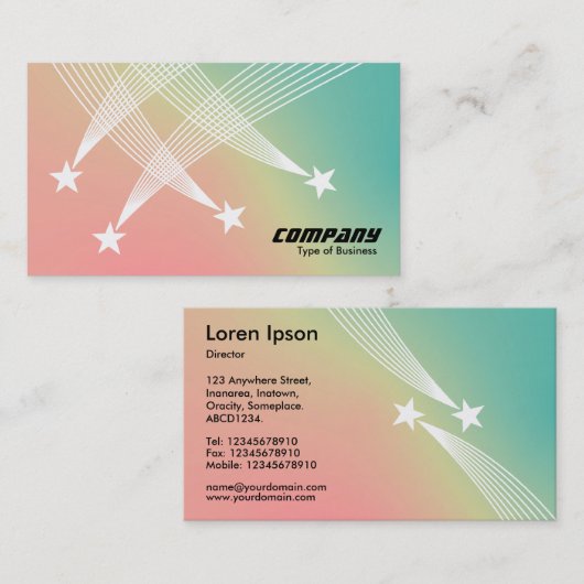 射撃、 発砲スター – ソフトグラデーション名刺 名刺 (正面/裏面)
