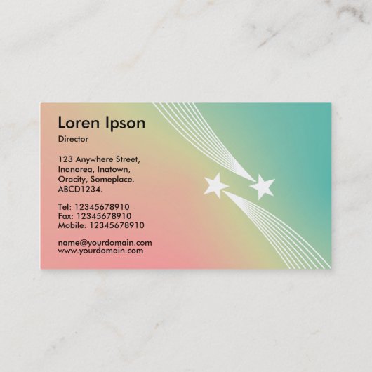 射撃、 発砲スター – ソフトグラデーション名刺 名刺 (裏面)