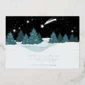 射撃、 発砲スター&フォイルスクリスマスホリデーカード 箔招待状 (正面)