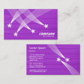 射撃、 発砲スター – ブラシ付き紫の上に白 名刺 (正面/裏面)