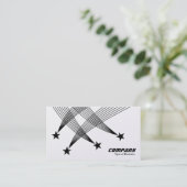 射撃、 発砲スター – ブラックオンホワイト（プラチナ） 名刺 (スタンド正面)