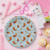 射撃、 発砲スター&紙吹雪お祝いライトブルー ペーパープレート (パーティー)