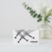 射撃、 発砲スター – 黒オンホワイト（2トーン） 名刺 (スタンド正面)