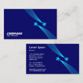 射撃、 発砲スターv2 – ダークブルーのライトブルー000066 名刺 (正面/裏面)