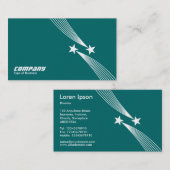 射撃、 発砲スターv2 – ホワイトオンティール(緑がかった色)グリーン006666 名刺 (正面/裏面)