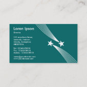 射撃、 発砲スターv2 – ホワイトオンティール(緑がかった色)グリーン006666 名刺 (裏面)