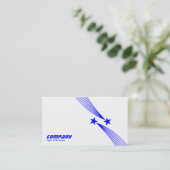 射撃、 発砲スターv2 – 青オンホワイト 名刺 (スタンド正面)