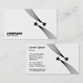 射撃、 発砲スターv2 – 黒オンホワイト 名刺 (正面/裏面)