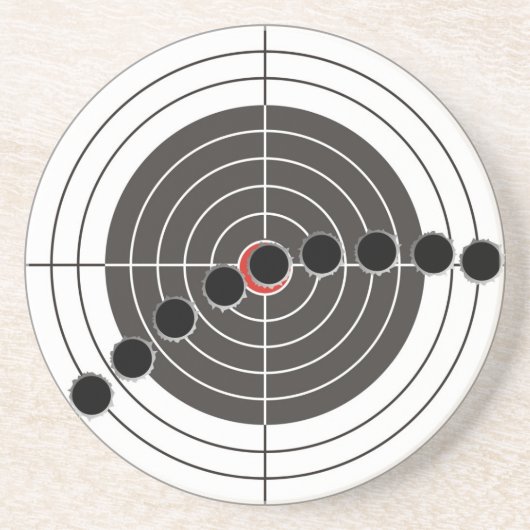 射撃、発砲ターゲット上の機関銃弾痕 コースター (正面)