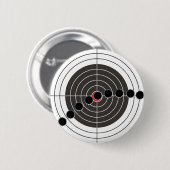 射撃、発砲ターゲット上の機関銃弾痕 缶バッジ (正面&裏面)