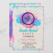 射撃、発砲ターゲット性はパーティの招待状を明らかにします 招待状 (正面/裏面)