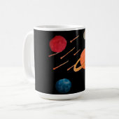 射撃、 発砲星宇宙 コーヒーマグカップ (正面左)