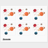 射撃、 発砲星宇宙 スクエアシール (シート)