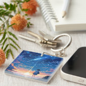 射撃、 発砲星 キーホルダー (正面右)