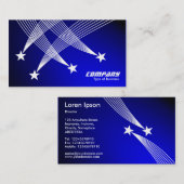 射撃、 発砲星 – スポットライト付き青の上に白 名刺 (正面/裏面)