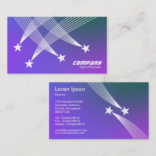 射撃、 発砲星 – ソフトグラデーション 名刺 (正面/裏面)