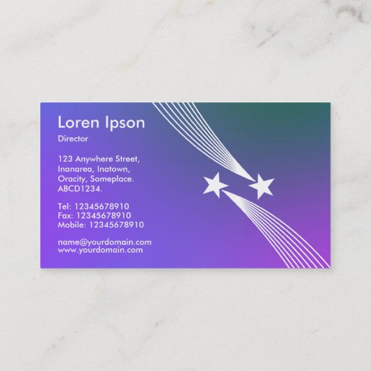 射撃、 発砲星 – ソフトグラデーション 名刺 (裏面)