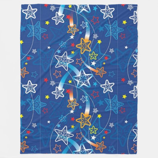 射撃、 発砲星 フリースブランケット (正面)