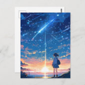 射撃、 発砲星 ポストカード (正面/裏面)