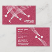 射撃、 発砲星 – 赤テクスチャ上の白 名刺 (正面/裏面)