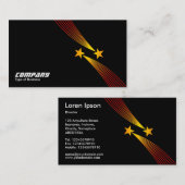 射撃、 発砲星v2 – トーン付き黄色と赤(黒) 名刺 (正面/裏面)