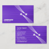 射撃、 発砲星v2 – 紫のテクスチャ上の白 名刺 (正面/裏面)