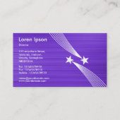 射撃、 発砲星v2 – 紫のテクスチャ上の白 名刺 (裏面)