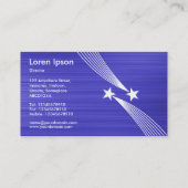 射撃、 発砲星v2 – 青のテクスチャ上の白 名刺 (裏面)