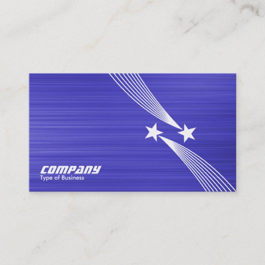 射撃、 発砲星v2 – 青のテクスチャ上の白 名刺 (正面)