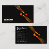 射撃、 発砲星v2 – 黒の黄色と赤 名刺 (正面/裏面)