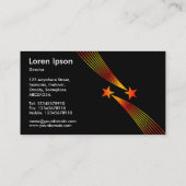 射撃、 発砲星v2 – 黒の黄色と赤 名刺 (裏面)