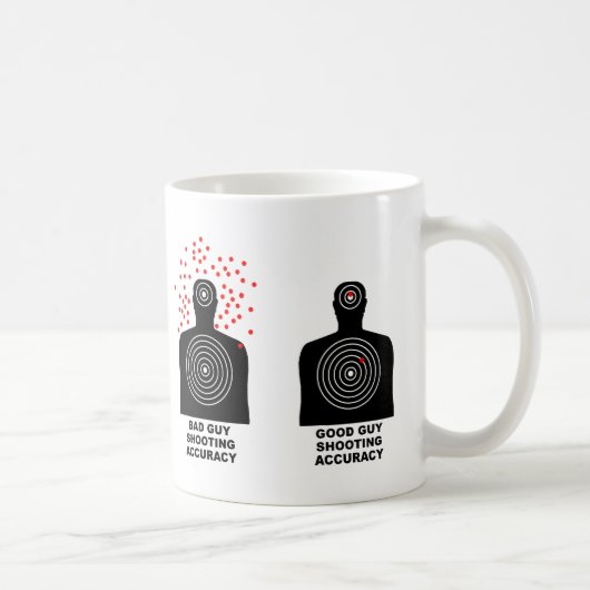 射撃、 発砲精度おもしろマグカップ コーヒーマグカップ (右)