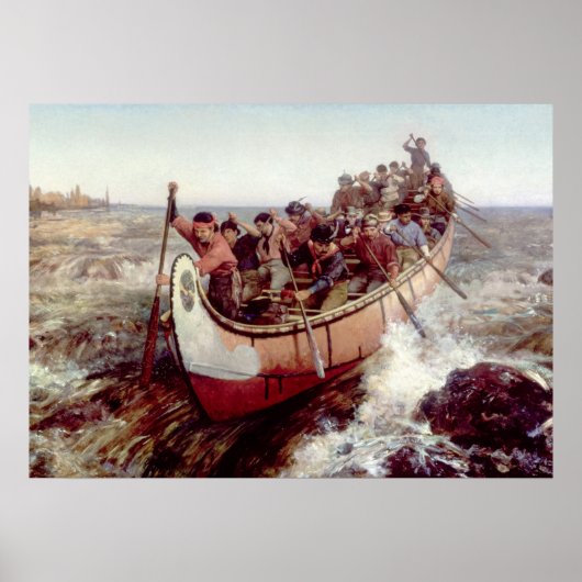 射撃、 発砲・ザ・ラピッド， 1879 by Frances Anne Hopkins ポスター (正面)