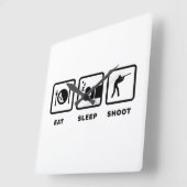 射撃、 発砲 スクエア壁時計 (傾斜)