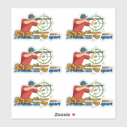 射撃、 発砲 | 8" x 8" – 光沢(透明) シール (シート)