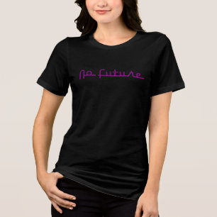 将来なし(暗い赤紫色) トライブレンドTシャツ
