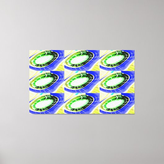 将来のエイリアン着陸プラットフォームの芸術 キャンバスプリント (正面)