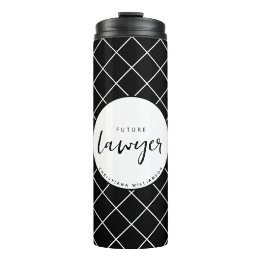 将来のエレガント弁護士チェックのパタパーソナライズされたーン タンブラー (正面)