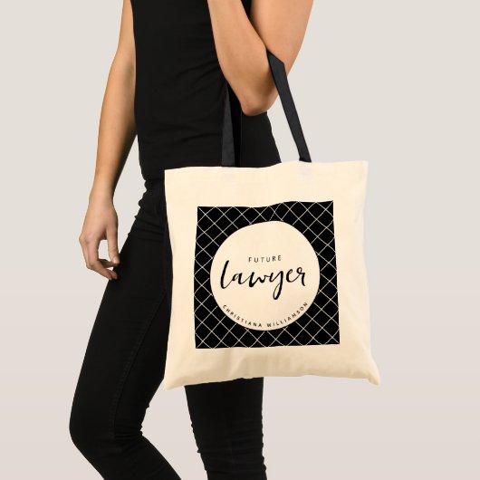 将来のエレガント弁護士チェックのパタパーソナライズされたーン トートバッグ (正面(商品))