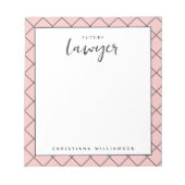 将来のエレガント弁護士チェックのパタパーソナライズされたーン ノートパッド (正面)