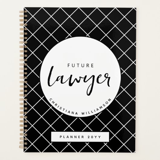 将来のエレガント弁護士チェックのパタパーソナライズされたーン プランナー手帳 (正面)