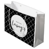 将来のエレガント弁護士チェックのパタパーソナライズされたーン ラージペーパーバッグ (正面アングル)