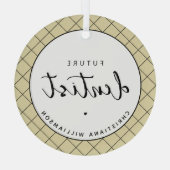 将来のエレガント歯医者チェックのパタパーソナライズされたーン ガラスオーナメント (裏面)