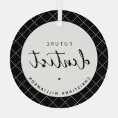 将来のエレガント歯医者チェックのパタパーソナライズされたーン ガラスオーナメント (裏面)