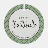 将来のエレガント歯医者チェックのパタパーソナライズされたーン ガラスオーナメント (裏面)