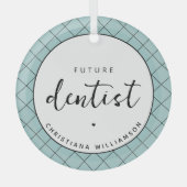 将来のエレガント歯医者チェックのパタパーソナライズされたーン ガラスオーナメント (正面)
