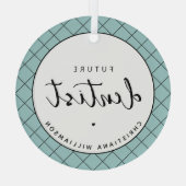 将来のエレガント歯医者チェックのパタパーソナライズされたーン ガラスオーナメント (裏面)