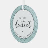 将来のエレガント歯医者チェックのパタパーソナライズされたーン ガラスオーナメント (正面左)